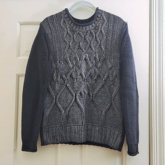 Narciso Rodriguez for Design Nation Knit Sweater Metallic Black size M - Picture 3 of 12